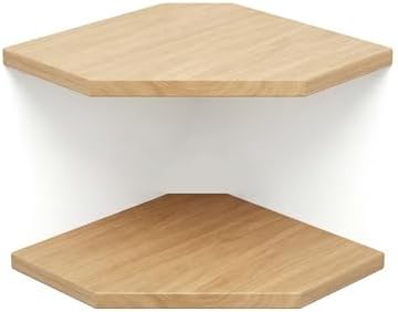 JiudunsKylight Oak 3-Tier Corner Floating Shelf Set by Unknown