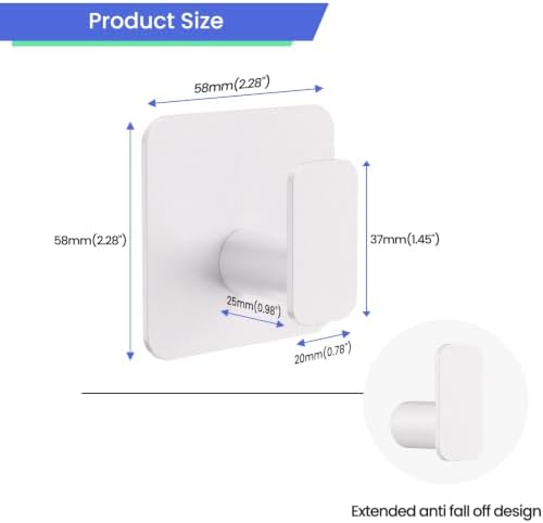 Aikzik White Hooks for Hanging Heavy Duty, Adhesive Hooks for Shower, - Image 5