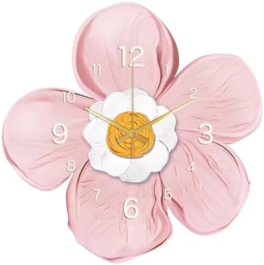Ergocar Wall Clock, Art Deco Crystal Porcelain Flower Modern Wall Clock by Ergocar