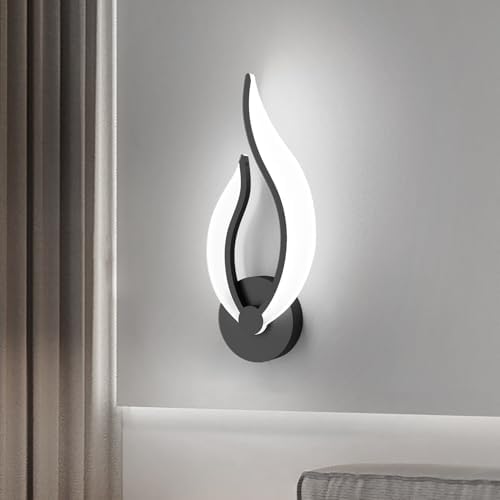 Hard-Wired 2-Pack Modern Indoor Wall Sconce 10W LED Black Dimmable Wall Sconce - Image 2