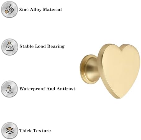 Heart Shaped Coat Hook, Decorative Wall Hook, Single Prong Robe Hook - Image 3