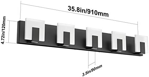 Aipsun 5 Lights Modern Black Vanity Light Up and Down Black Bathroom Lighting - Image 7