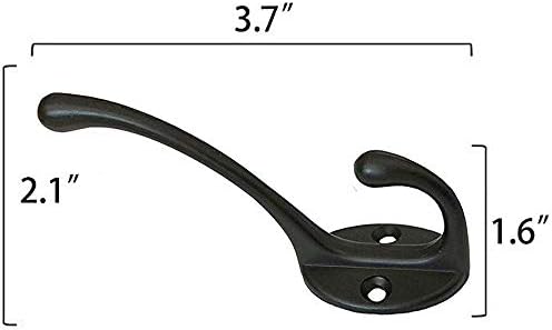IBosins 10 Pack Black Double Coat Hooks No Rust Hooks - Image 3
