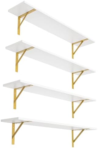 DINZI LVJ Long Wall Shelves, 31.5Inch Wooden Wall Mounted Shelves by DINZILVJ