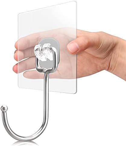 Antimbee 100 Pack Clear Adhesive Hooks, Heavy Duty Wall Hook by Antimbee