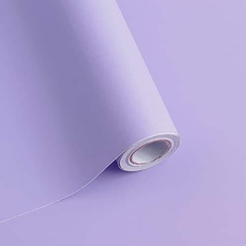 Safiyya 197"x17.7" Purple Peel and Stick Wallpaper Solid Color Wall Paper by SAFIYYA