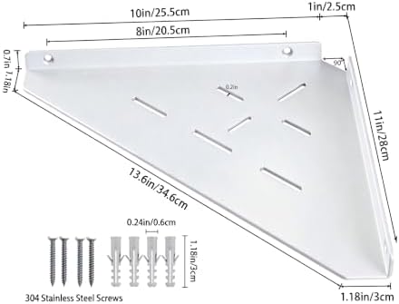 Corner Shelf, 3.0mm Aluminum Alloy Corner Shelf Wall Mounted, - Image 3