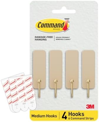 Command Medium Hooks, 4 Hooks, 6 Strips by Command