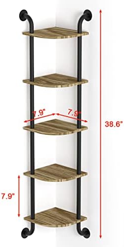 Tinpin Corner Shelf Wall Mount 5-Tier, Wall Decor - Image 3