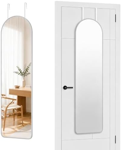 SCWF-GZ 47x14 Full Length Mirror Over the Door Hang or Wall Mounted Silver by SCWF-GZ