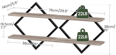 CHOEZON Floating Shelves for Wall, 2-Tier Hanging Shelves, for Living Room - Image 3