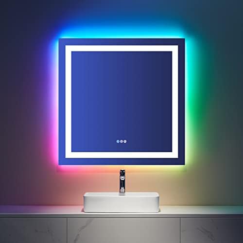 LOAAO 36"X36" RGB LED Bathroom Mirror by LOAAO