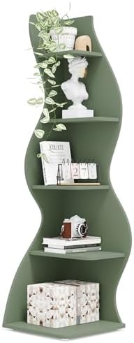 Tribesigns Corner Shelf, Modern 5-Tier Wall Corner Bookshelf, Stylish Corner by Tribesigns
