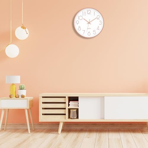 Foxtop Large 14" Rose Gold Wall Clock Silent Battery Operated Clock - Image 5