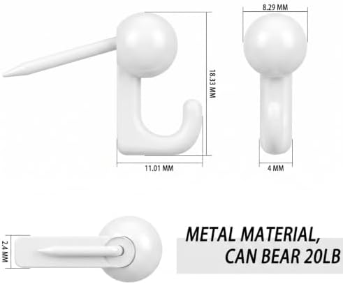 Jetec 30 Pcs Metal Push Pin Hangers Pin Wall Hook - Image 2