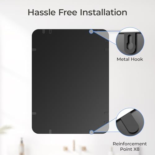 USHOWER Black Bathroom Mirror for Over Sink 22 x 30 Inch - Image 5