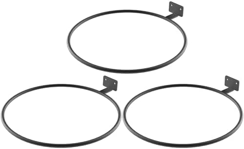Wall Plant Holder Bulk 8in 3Pack Metal Ring Plant Hanger Black by QualityEfficiency