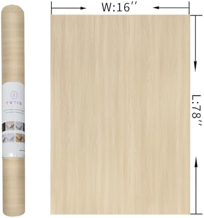TOTIO Light Brown Wood Grain Contact Paper Peel and Stick Beige Oak Textured - Image 7