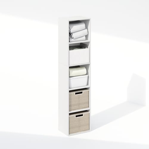 Furinno Reed Closet Organizers and Storage, 5-Tier Closet Organizer, Open Shelf - Image 6