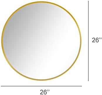 Delma 26 Inch Gold Round Circle Mirror - Image 5
