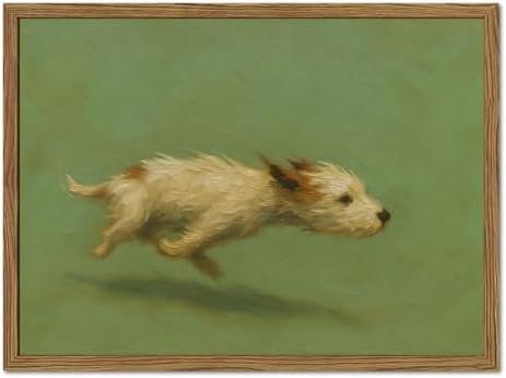 Funny Dog with Zoomies Wall Art Cute Terrier Dog Running Wall Decor Picture by BringCharactertoYourWalls