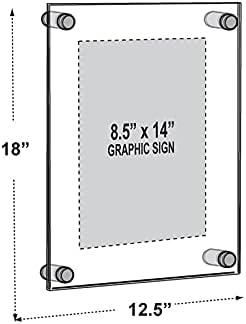 Azar Displays 105506-BLK Acrylic Floating Double Panel Wall Frame, 8.5" x 14" - Image 2