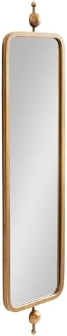 Kate and Laurel Kasota Traditional Slim Panel Wall Mirror, 9 x 36, Antique Gold by KateandLaurel