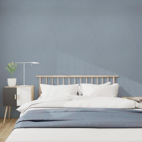 Yun-aeon Blue Grasscloth Peel and Stick Wallpaper - Image 2