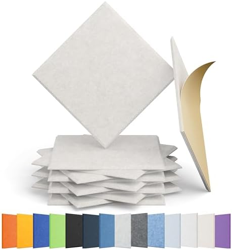 12 Pack Square Acoustic Panels Self Adhesive Sound Proof Foam by Amantech