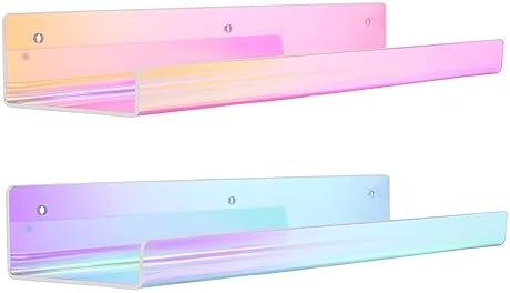 upsimples 2 Pcs 15" Iridescent Acrylic Shelves by upsimples