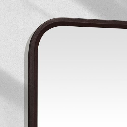 Bathroom Mirror for Wall, Wood Rectangle 30 x 40 inch Dark Walnut Mirrors - Image 7