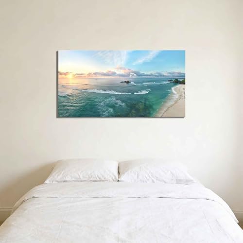 Coastal Sunset Ocean Canvas Wall Art Large Panoramic Beach Seaview Decor - Image 7