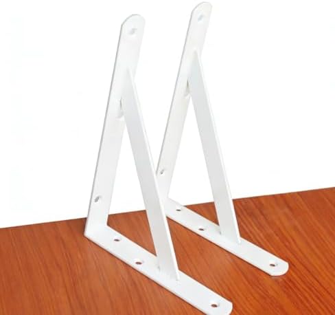 2 Pack L8 x H 6" White Heavy Duty Shelf Brackets by MHMYDZ