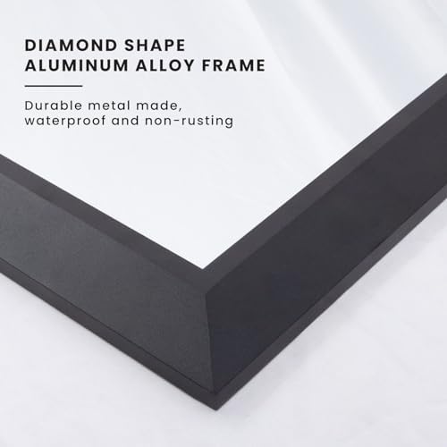 Amorho Black Bathroom Mirror 28x32 Inch, Metal Framed - Image 6