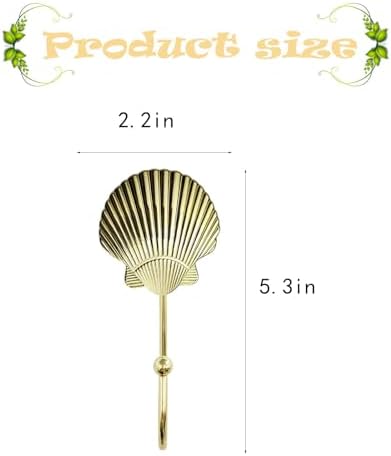 4 Pcs Seashell Wall Hooks, Metal Decorative Wall Hooks - Image 2