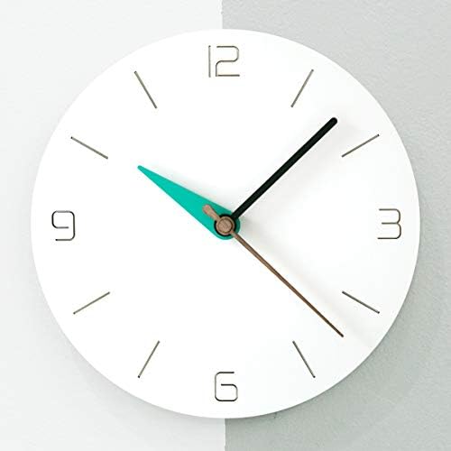 Stephanie Imports Modern Minimalist White & Teal Green Silent Wall Clock by StephanieImports