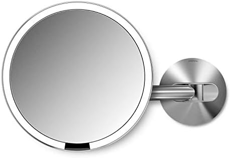 simplehuman, Brushed 8" Round Wall Mount Sensor Makeup Mirror, 5x Magnification by Unknown