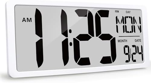 18.5" Extra Large Digital Wall Clock Battery Operated Wall Clock by GEELION