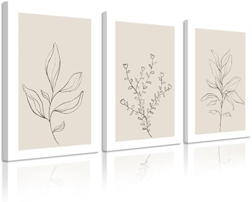 Botanical Wall Art Decor Neutral Wall Decor Boho Beige Canvas Wall Art by Unknown