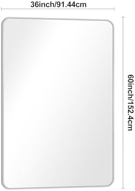 BONEWEI Silver Bathroom Mirror, 55x36 inch Wall Mirror - Image 7