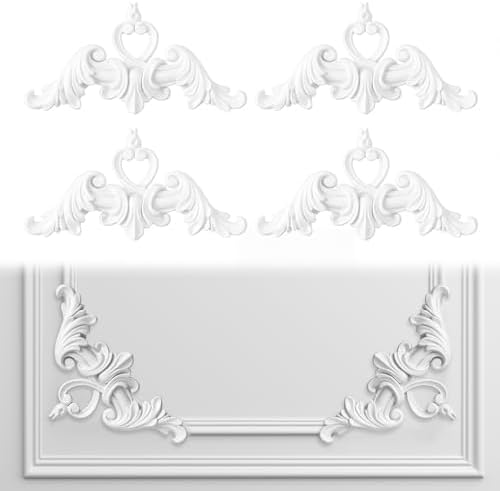 4pcs Corner Wall Molding, Wainscoting Floral Molding - Image 3