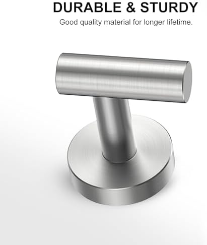 SetSail Towel Hooks for Bathrooms Screw-in 4 Packs Brushed Nickel Bathroom - Image 4