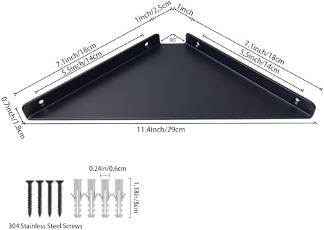 3.0mm Aluminum Alloy Corner Shelf Wall Mounted, - Image 3