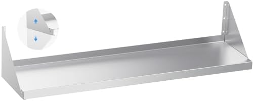 Stainless Steel Shelf Wall Mounted 12" x 48"，Reversible Brackets by SWOTCATER