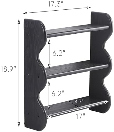 100% Solid Wood Floating Shelf, Vintage Wall Shelves Wall Mounted Storage Rack - Image 2