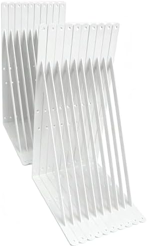 20 Pack L20 x H 12" White Heavy Duty Shelf Brackets by MHMYDZ