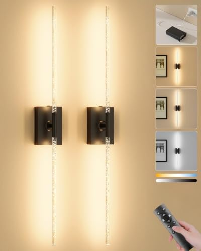 Battery Operated Wall Sconces Set of 2 by Ouyulong