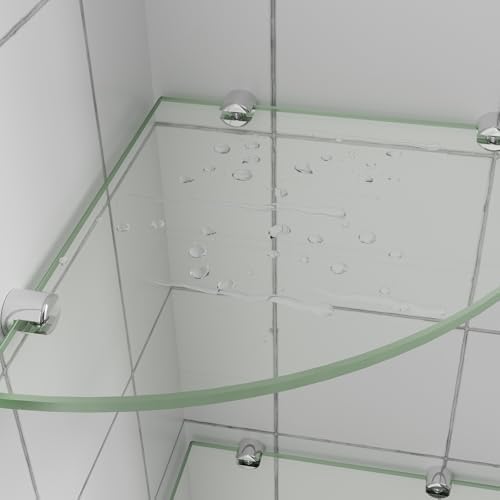 Glass Corner Shelf, Rustproof Glass Shower Shelves - Image 6