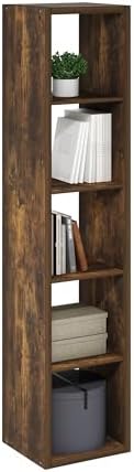 Furinno Cubicle Book Shelf, Vertical 5-Cube Bookshelf, Extra Thick Horizontally by Furinno-FitsYourSpaceFitsYourBudget