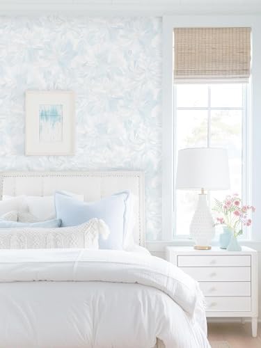 Dimoon 78.7"x17.3" Peel and Stick Wallpaper Blue Floral Boho Cute Contact Paper - Image 3